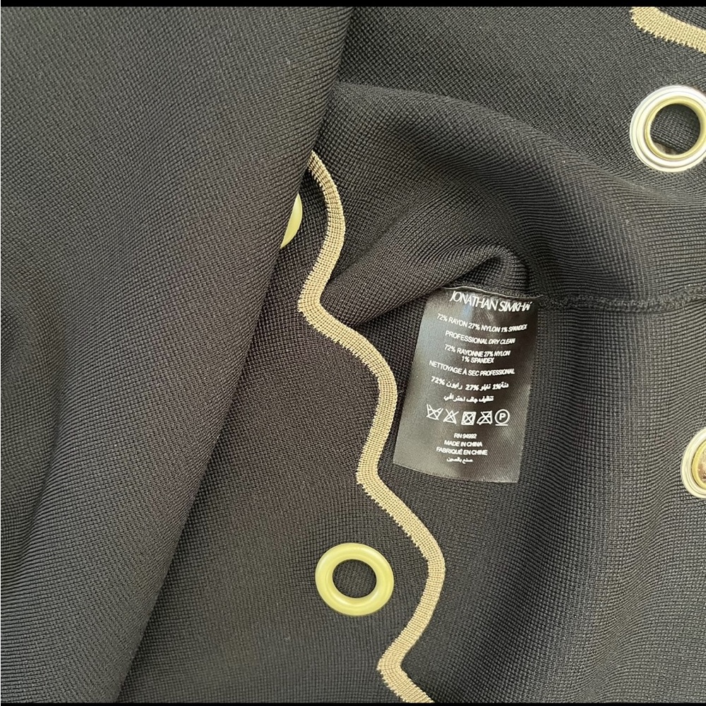 Jonathan Simkhai Mock Neck Grommet Scallop Hem Knit Top Black Size S - Picture 8 of 11